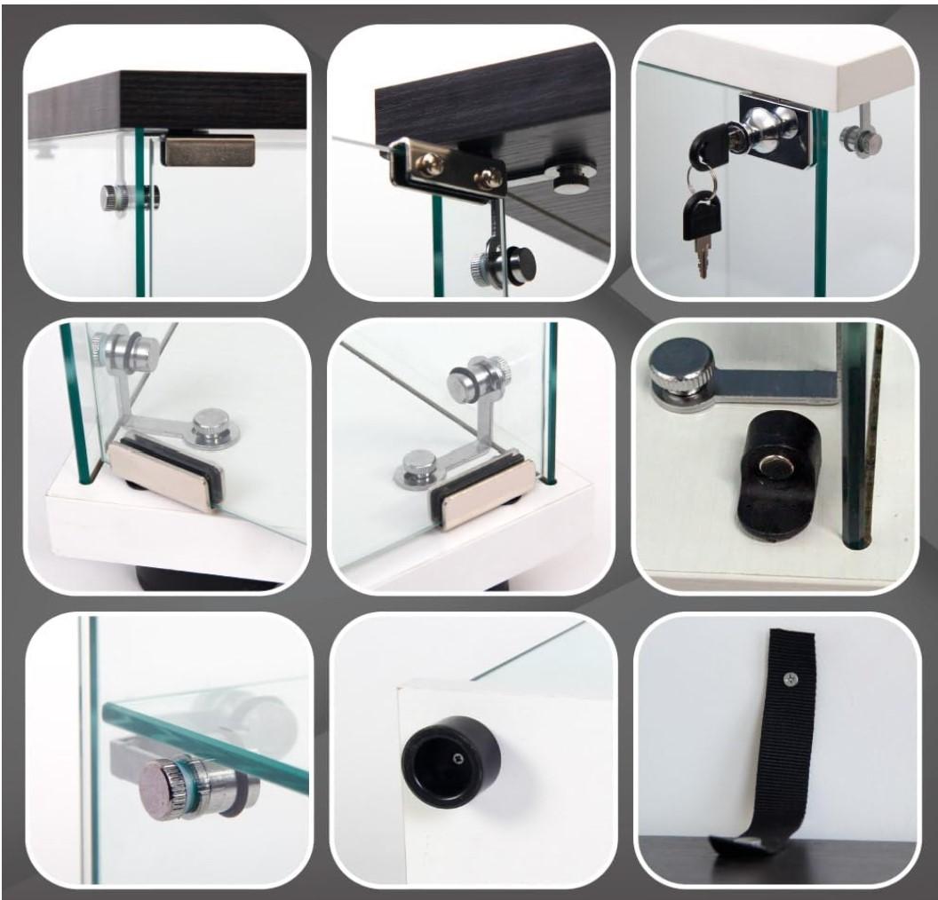 【新品】2段ワイド ホワイト コレクションケース ガラス フィギュアケース 棚