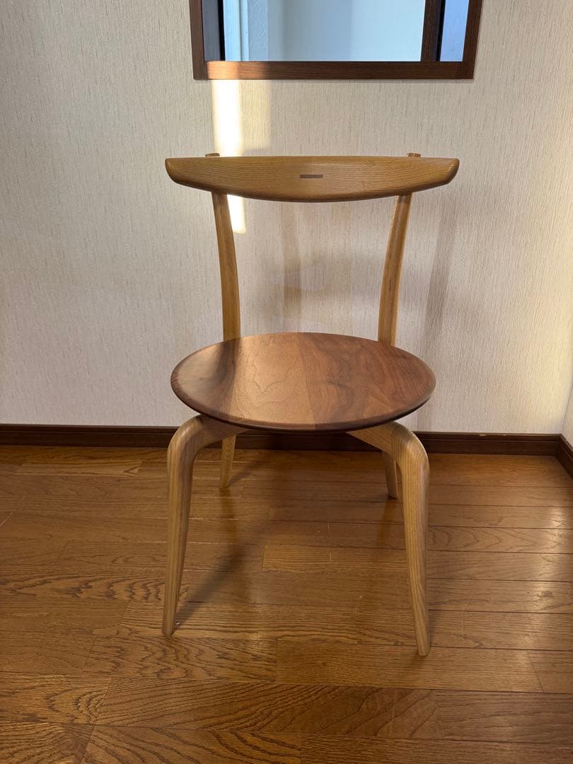 起立木工　スタッキングチェア 4脚 回転椅子 ダイニング 回転チェ