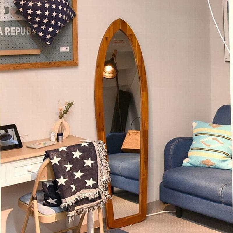 サーフボード型のミラー。ミラー　サーフミラー　スタンドミラー　壁掛け　姿見　鏡