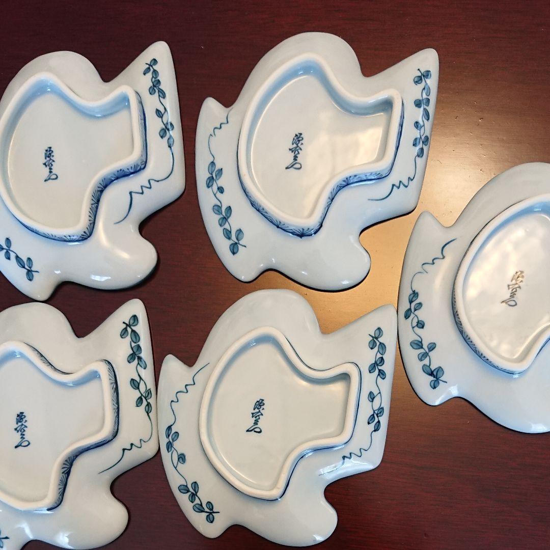 源右衛門　銘々皿　取皿揃　鶴　５枚セット
