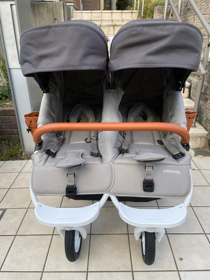 AIRBUGGY ココダブル 2人乗りベビーカー ストーン