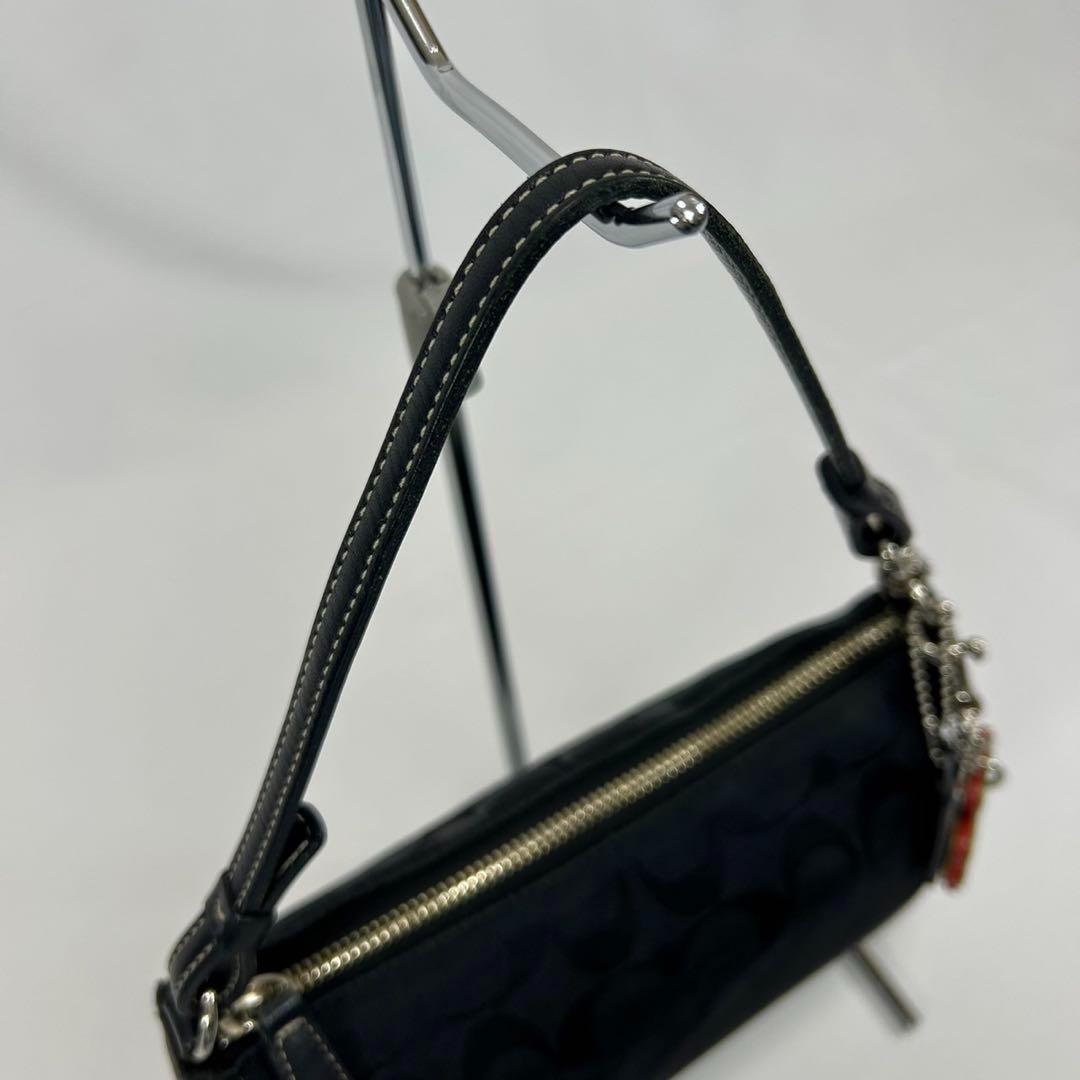 【極美品】コーチ 6094 ソーホー シグネチャー ワンハンドバッグ レザー 黒