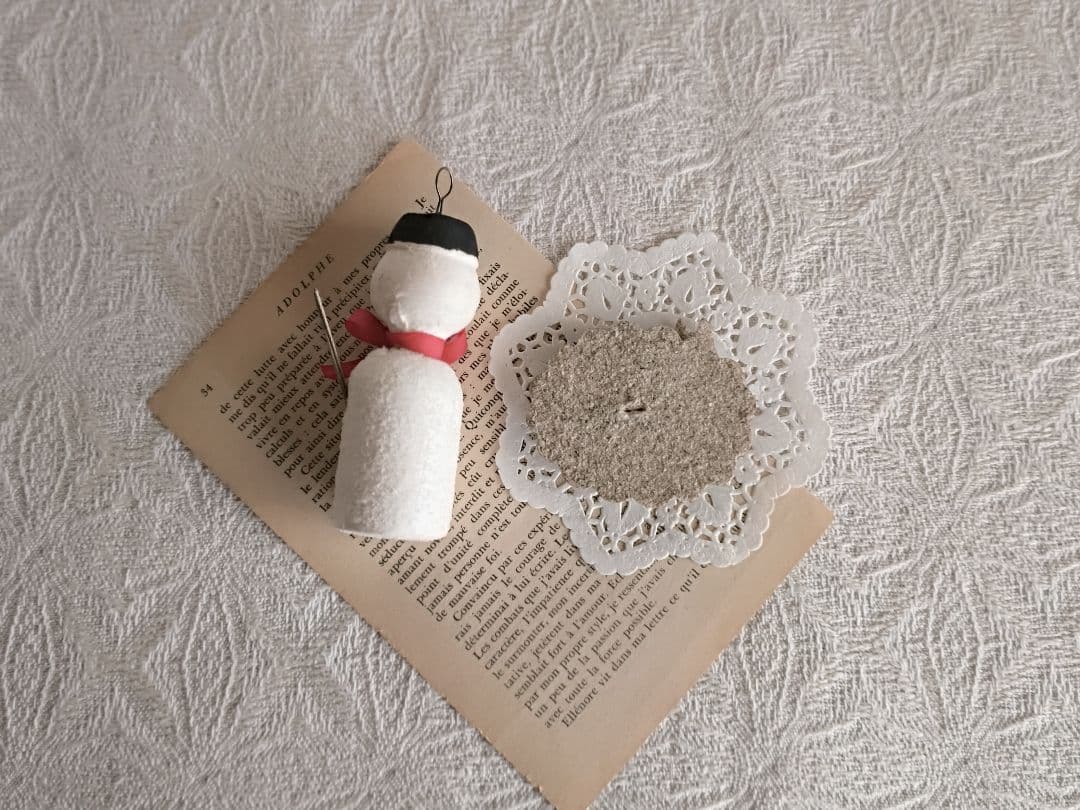 * vintage ornament SET ୨୧ 可愛い雪だるまさん ＆ ウサ