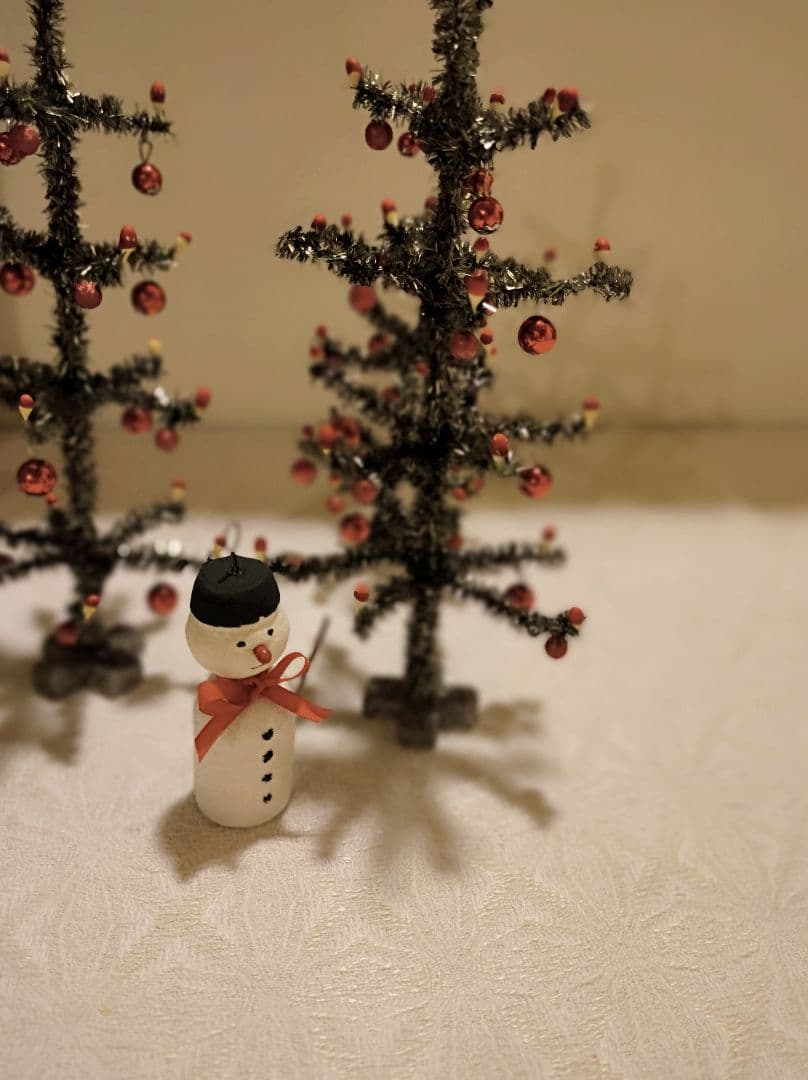 * vintage ornament SET ୨୧ 可愛い雪だるまさん ＆ ウサ