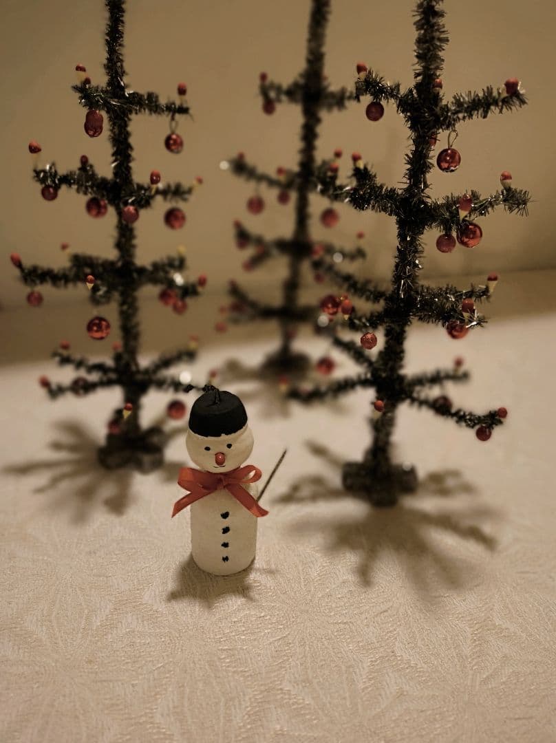 * vintage ornament SET ୨୧ 可愛い雪だるまさん ＆ ウサ