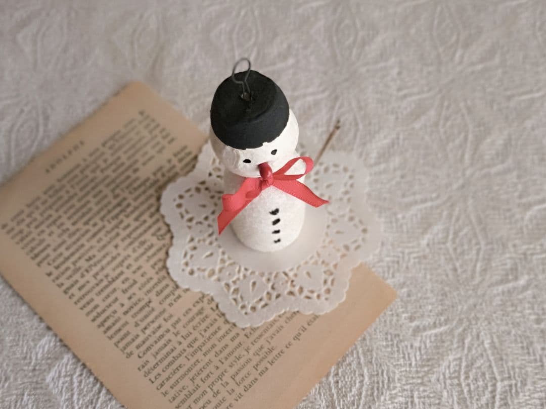 * vintage ornament SET ୨୧ 可愛い雪だるまさん ＆ ウサ