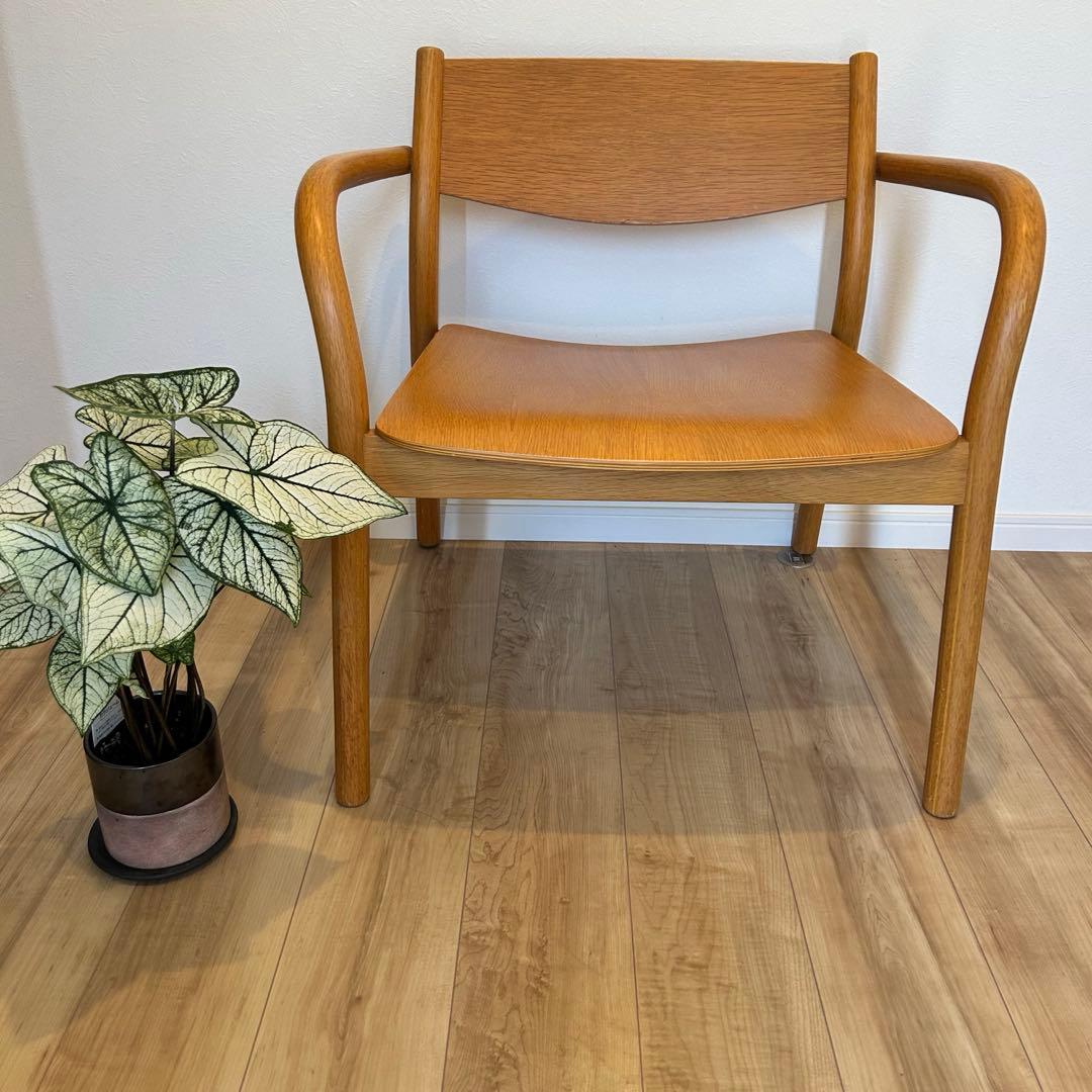 椅子　無印良品　ラウンジチェアー　木製アームチェア ナチュラルウッド　1脚