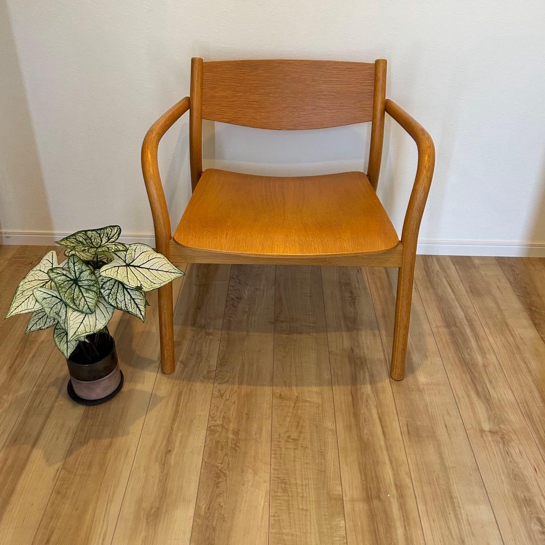 椅子　無印良品　ラウンジチェアー　木製アームチェア ナチュラルウッド　1脚