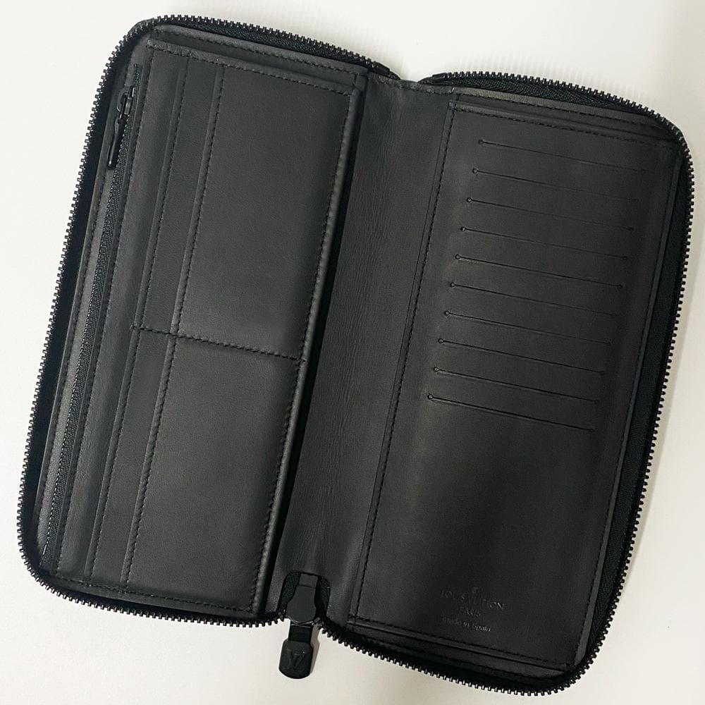 極美品 ルイヴィトン モノグラム シャドウ ジッピーウォレットヴェルティカル 黒