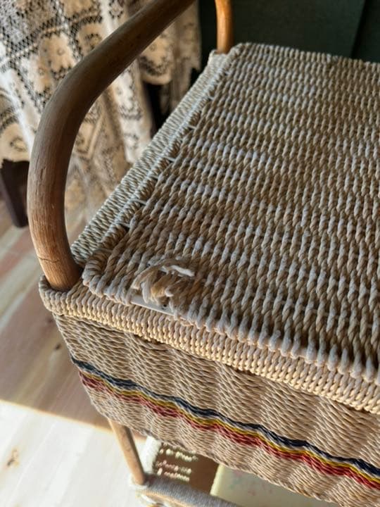 ビニールカゴ 脱衣かご 2段 昭和レトロ レトロポップ インテリア 当時物 収納