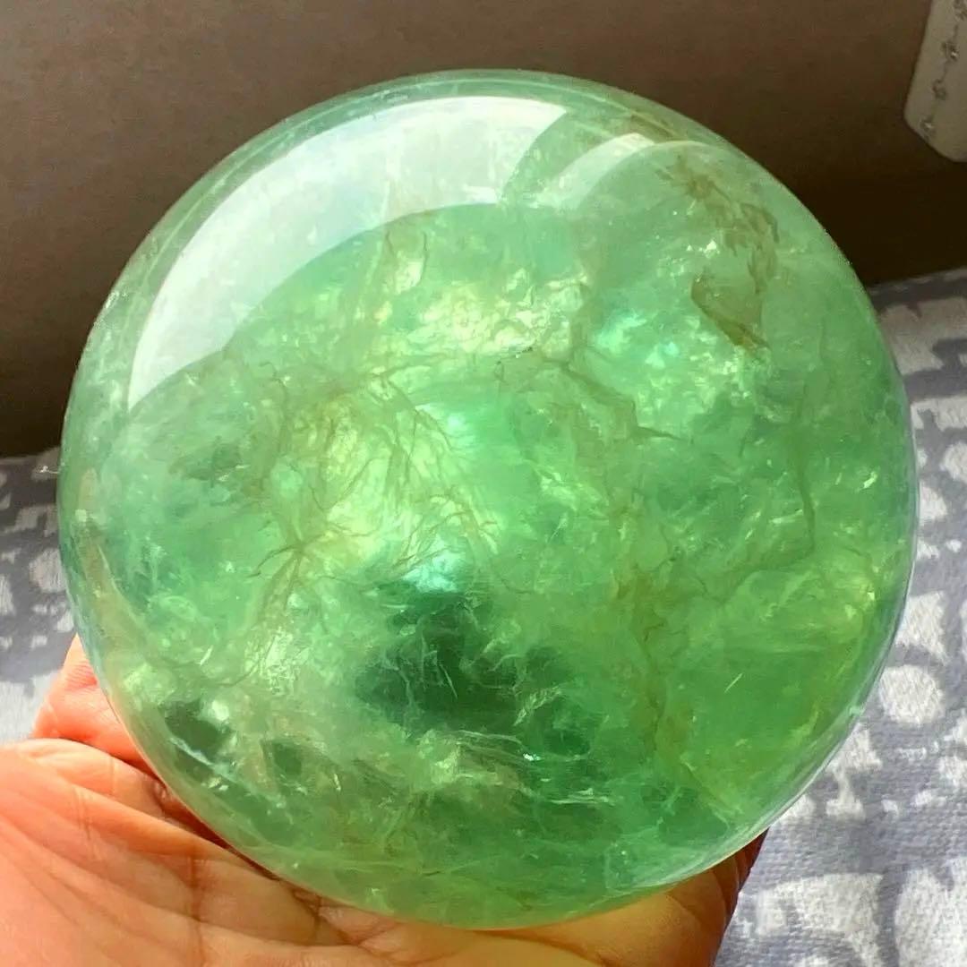 レア☆スフィア☆ブルーグリーン キラキラ虹入り