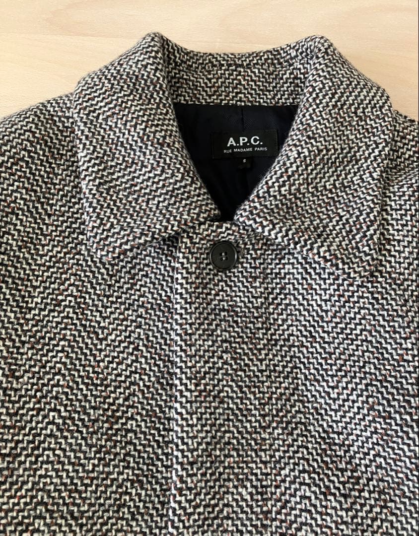 A.P.C. アーペーセー ツイードステンカラーコート(S)
