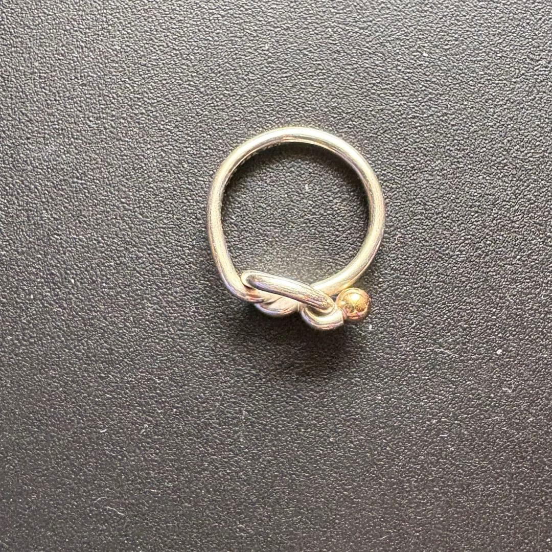 【まな】ティファニー ラブノット コンビ リング 12号 シルバー k18