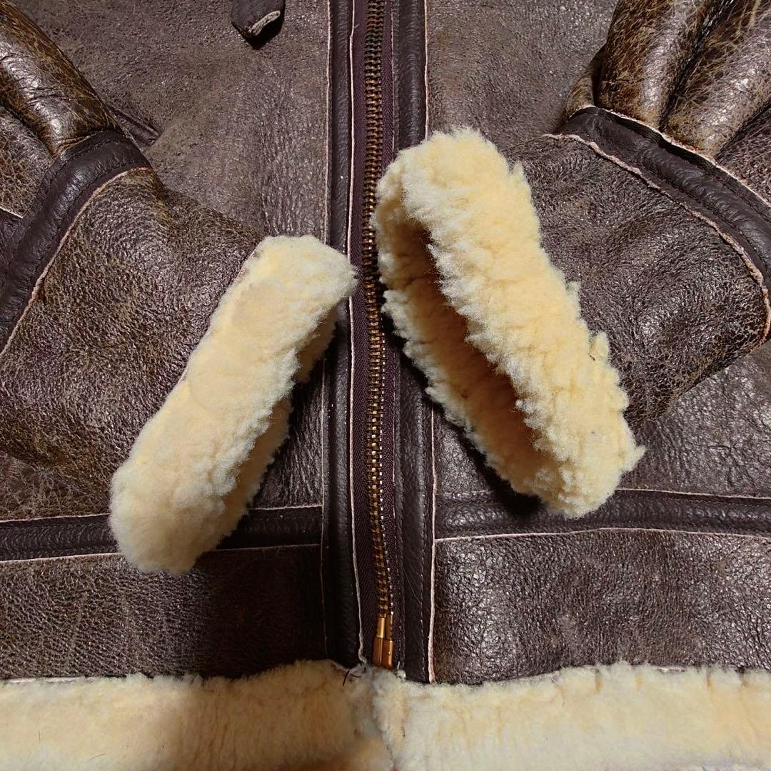 80S BRANDED ファーフード付きシープスキンムートンB-3ジャケット