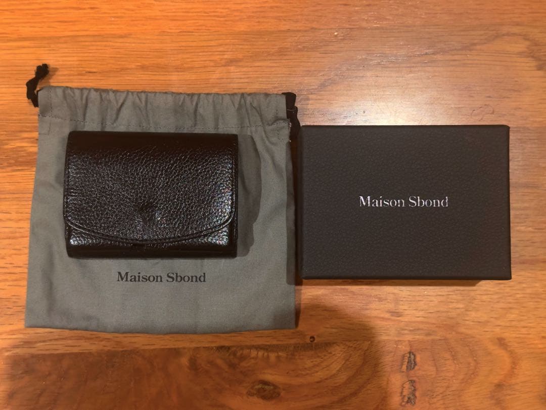 Maison Sbond 　メゾンエスボンド　 三つ折り財布　ブラック