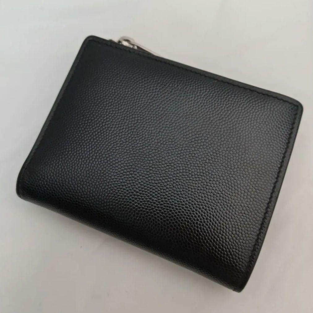 外観美品　saint laurent 折りたたみ財布　ブラック　レザー