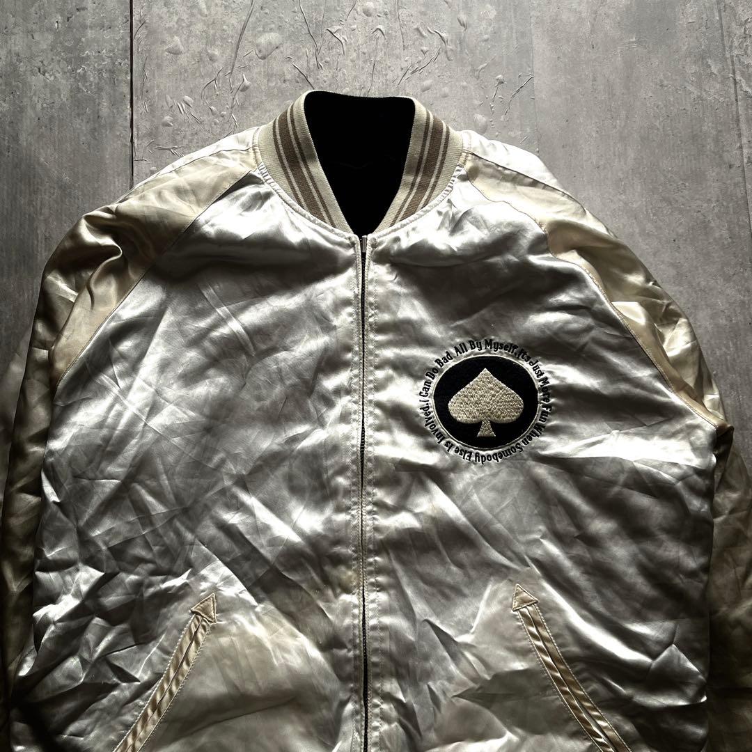 Schott ショット別珍　龍　刺繍　 リバーシブル　サテン　 スカジャン　M