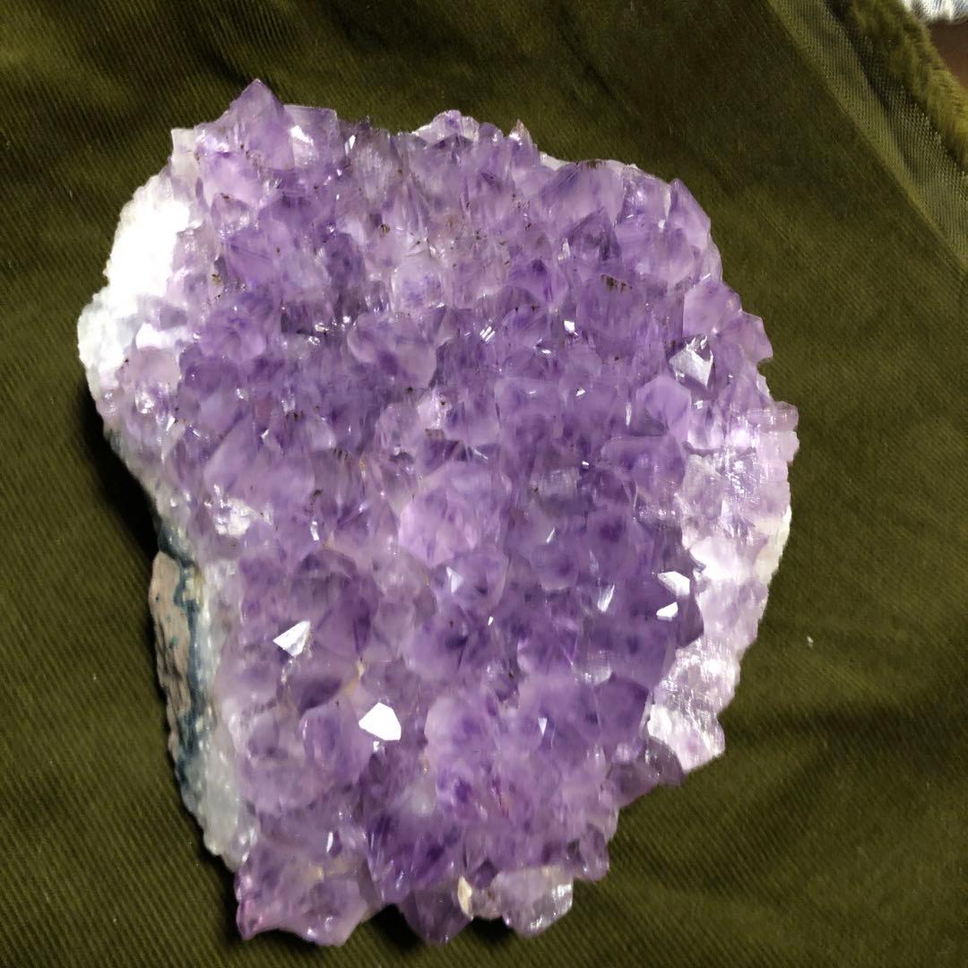 アメジスト 置物 木製台座付き