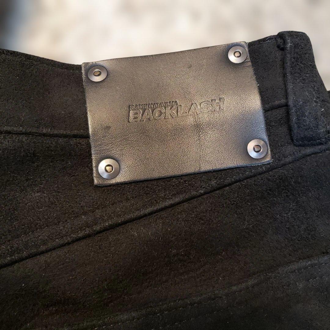 BACKLASH ディアスキン　試着のみ　 スエード　レザーパンツ　黒