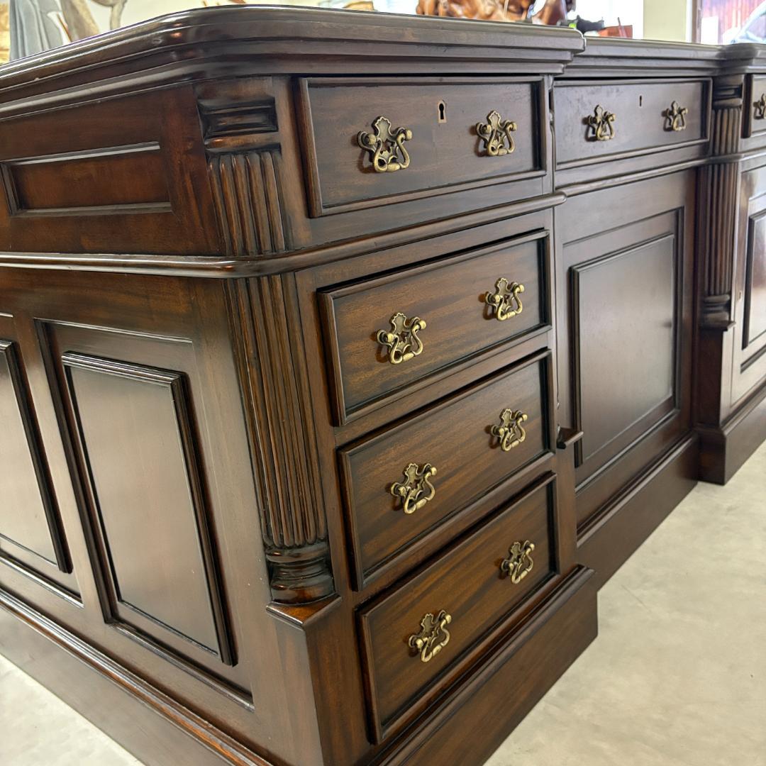 プレジデントデスク 両袖 デスク　アンティーク マホガニー 社長デスク