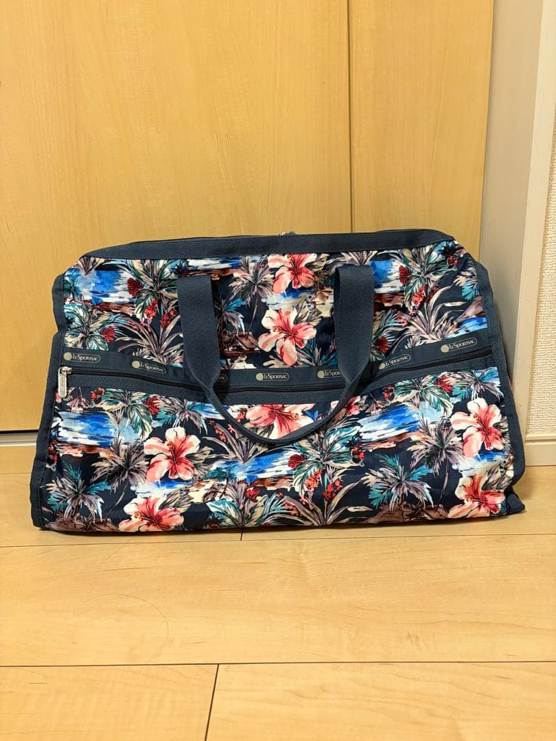 新品・未使用 レスポートサック ボストンバッグ 花柄 ネイビー ウィークエンダー