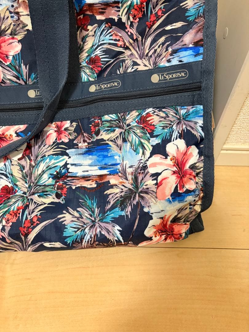 新品・未使用 レスポートサック ボストンバッグ 花柄 ネイビー ウィークエンダー