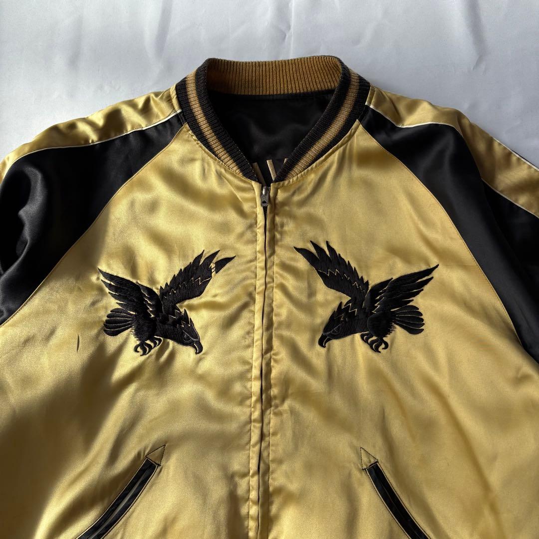 東洋エンタープライズ 鷹×龍 刺繍 スカジャン M18333 ブラック ゴールド
