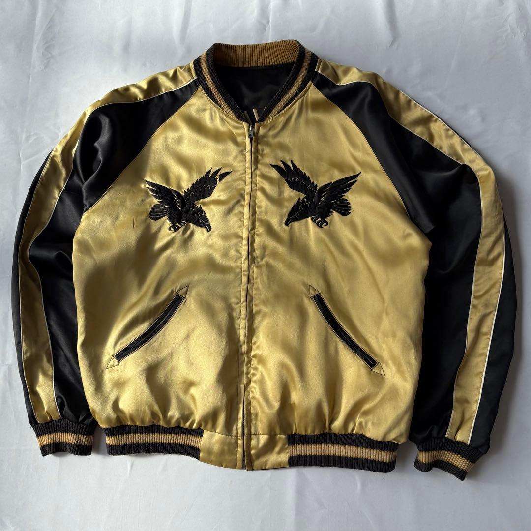東洋エンタープライズ 鷹×龍 刺繍 スカジャン M18333 ブラック ゴールド