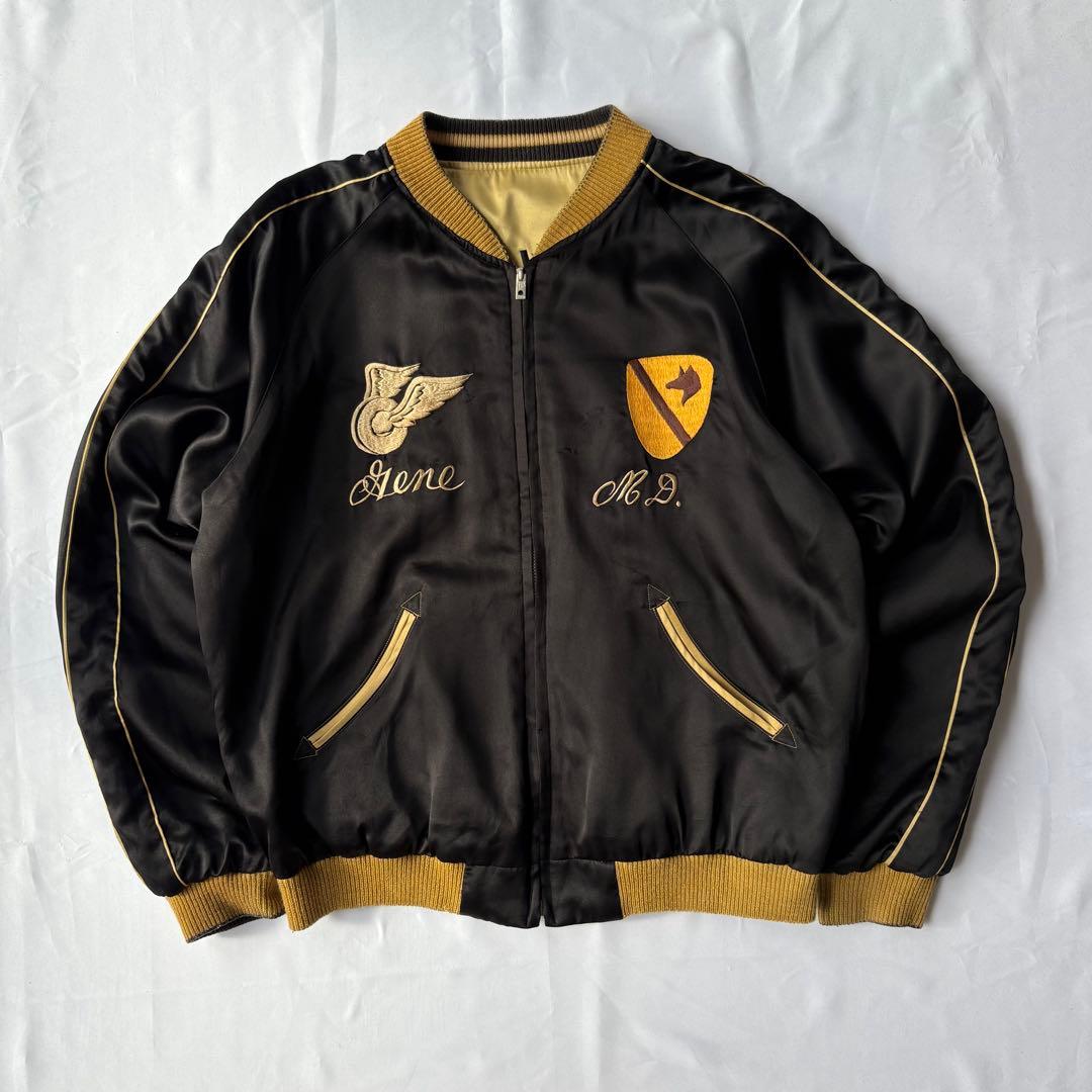 東洋エンタープライズ 鷹×龍 刺繍 スカジャン M18333 ブラック ゴールド