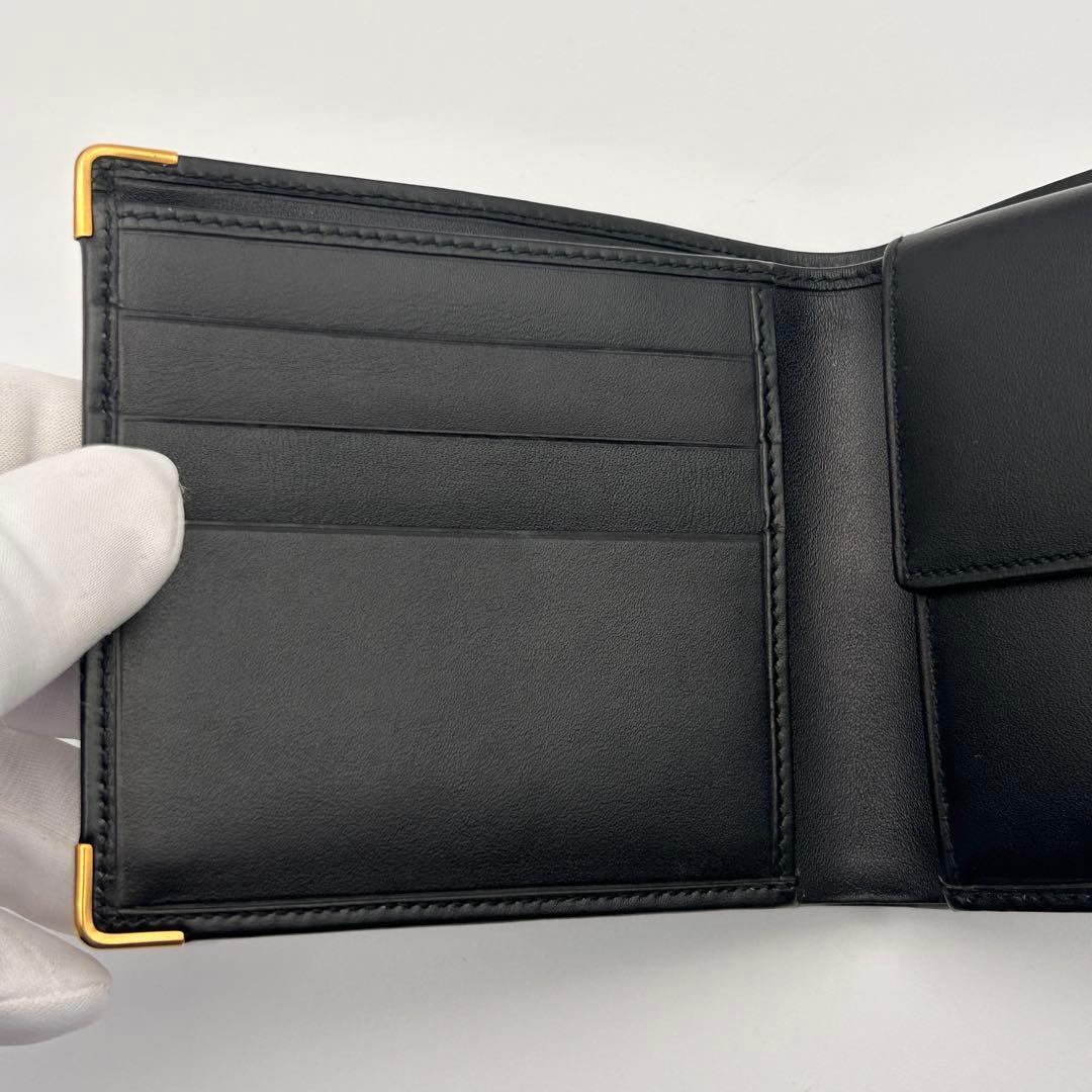 美品 dunhill ダンヒル 二つ折り財布 ブラックレザー 高級