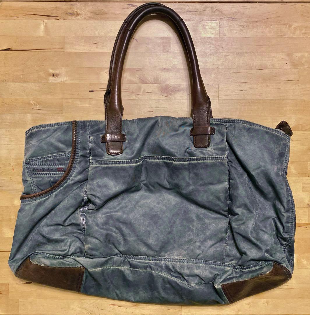 diesel ディーゼル　トートバッグ ナイロン　レザー　ジップ