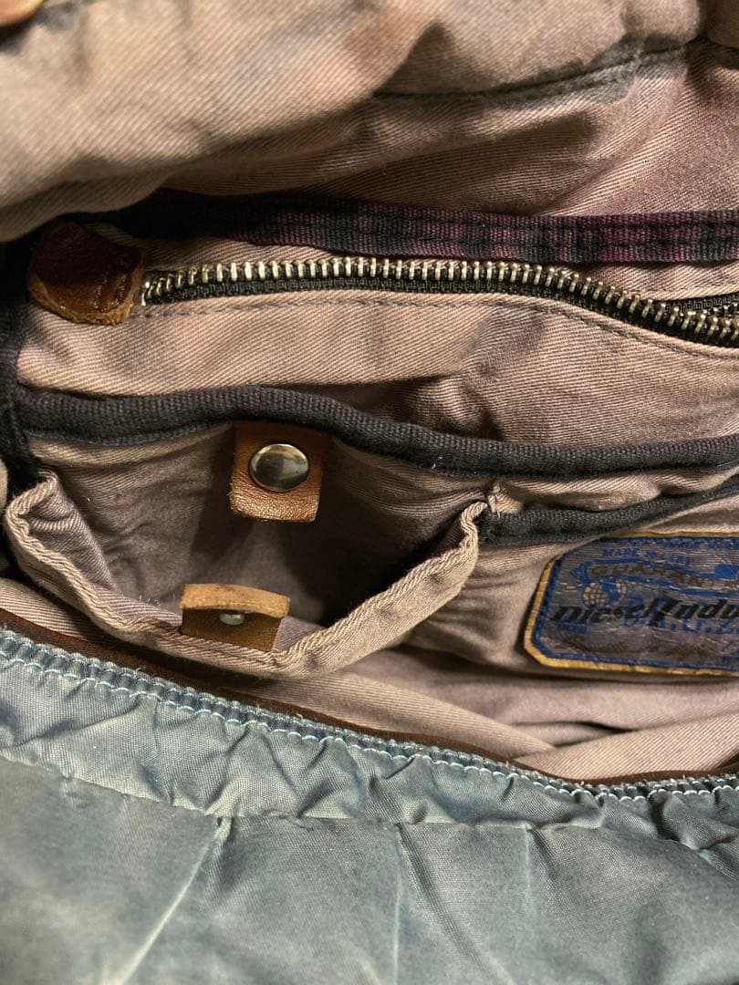 diesel ディーゼル　トートバッグ ナイロン　レザー　ジップ