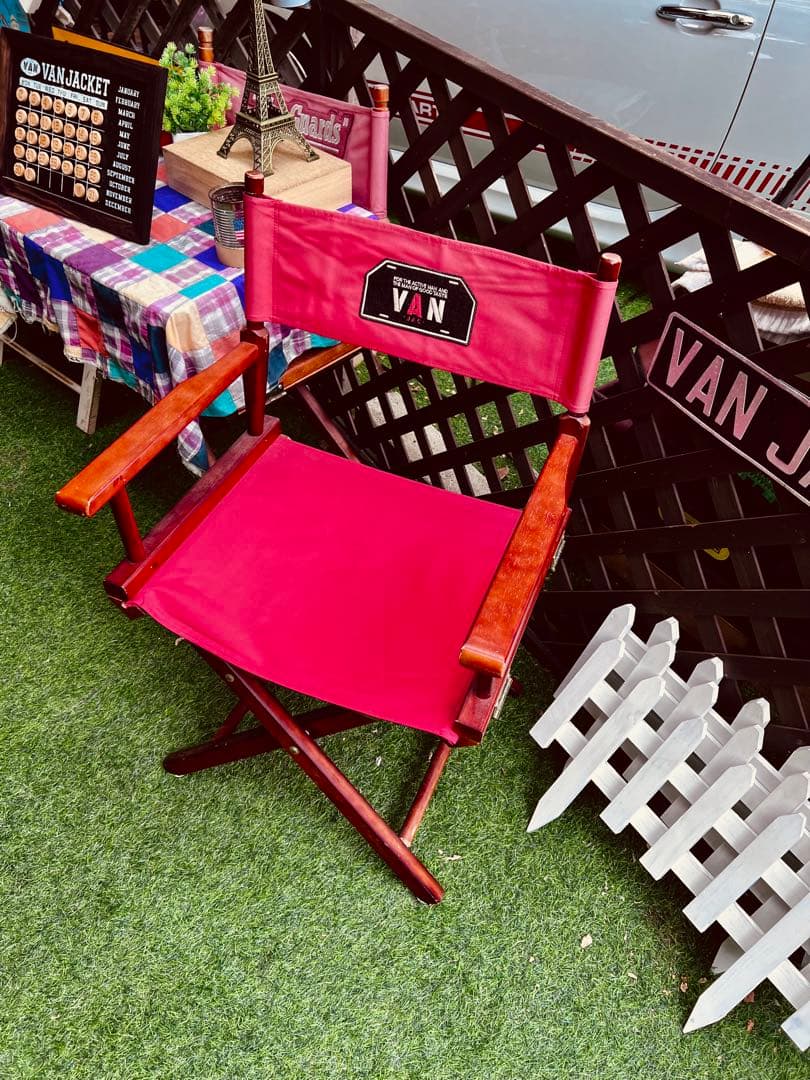 値引VAN木製折りたたみ椅子ディスプレイ品used程度良い