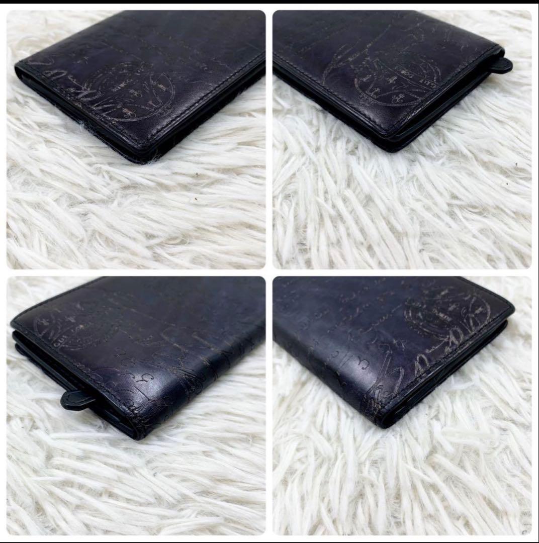 【美品】 ベルルッティ サンタル ダブルスクリット 長財布 サファイアブルー