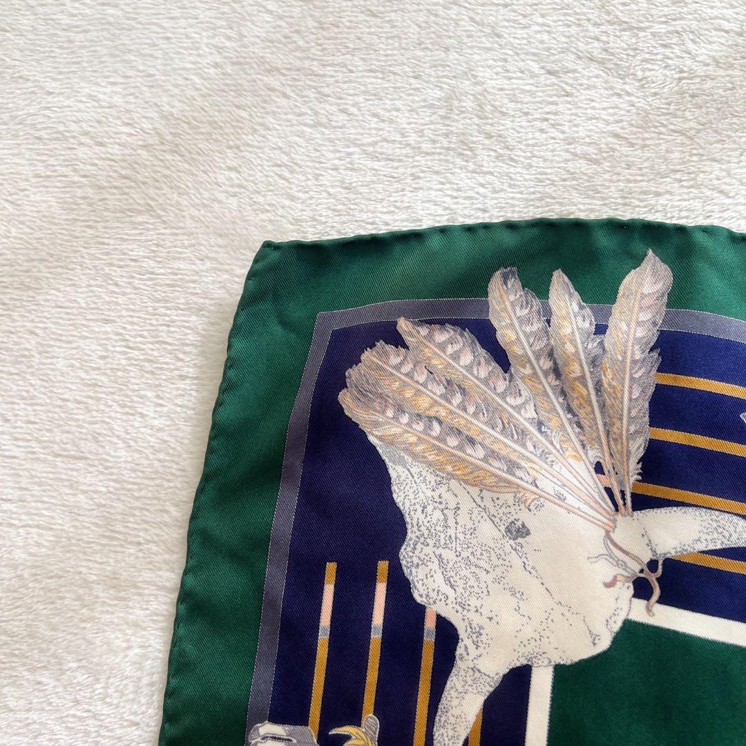 エルメス HERMES カレ90　スカーフ　シルク　パウニー族の首長