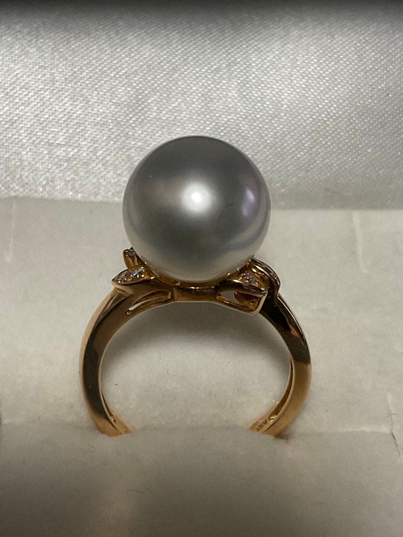 k18ピンクゴールド　白蝶真珠リング