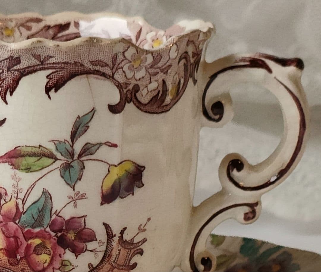 希少　サルグミンヌ　FLEURY　カップ&ソーサー　フランスアンティーク