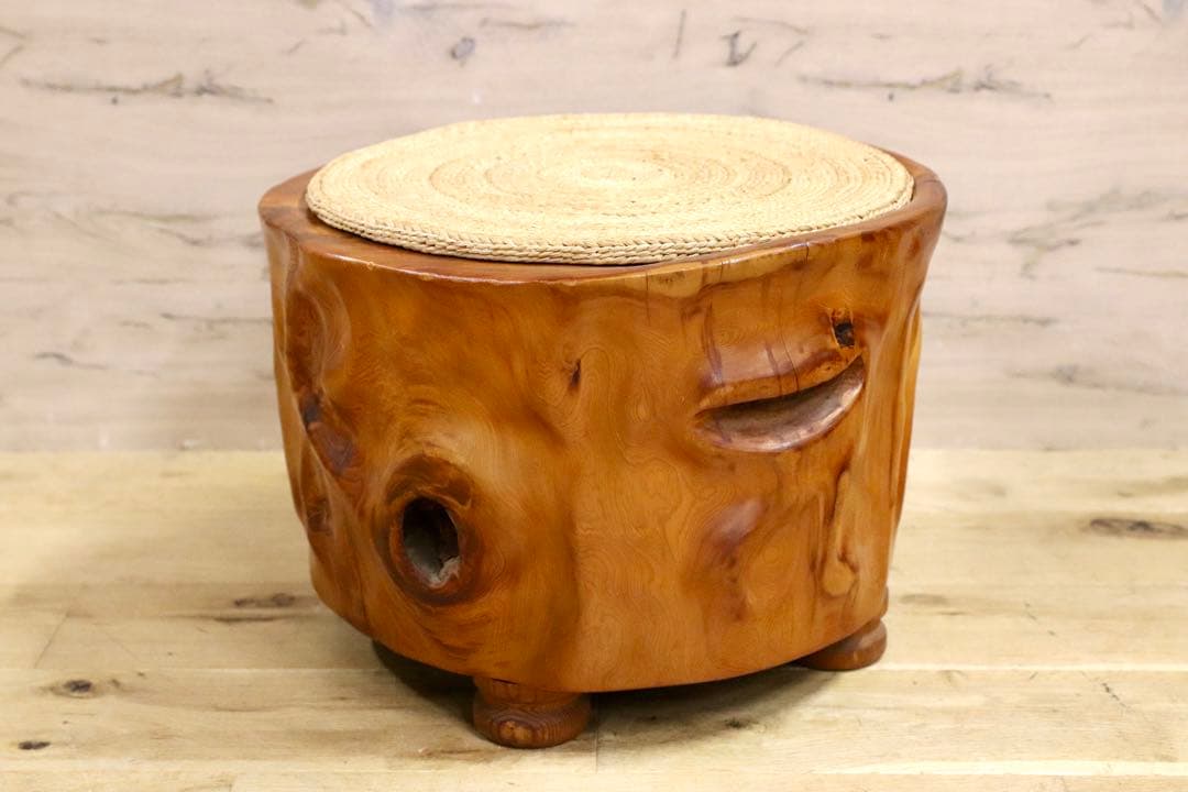 GMHH124A○世界遺産屋久杉 無垢材 スツール 椅子 腰掛け 和家具 工