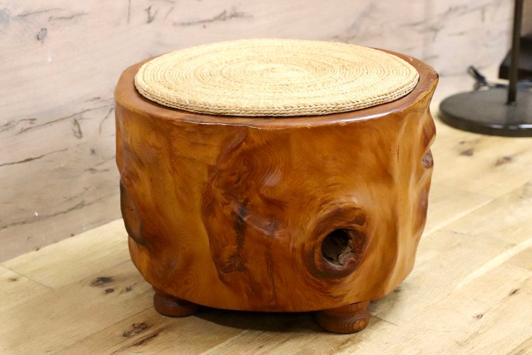 GMHH124A○世界遺産屋久杉 無垢材 スツール 椅子 腰掛け 和家具 工