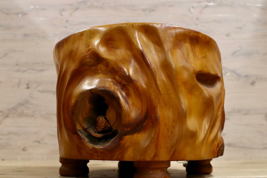 GMHH124A○世界遺産屋久杉 無垢材 スツール 椅子 腰掛け 和家具 工