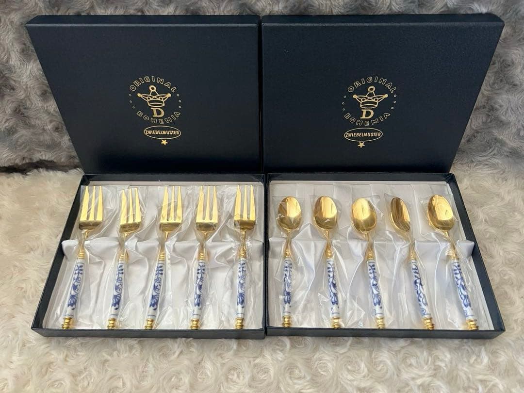 チェコ　ボヘミア　カトラリーセット　ツヴィーベルムスター　スプーン＆フォーク