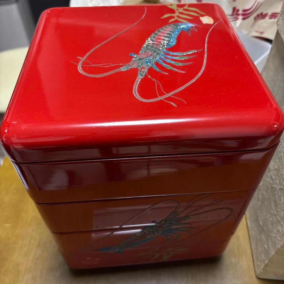 琉球塗　重箱　未使用　1カ所割れ