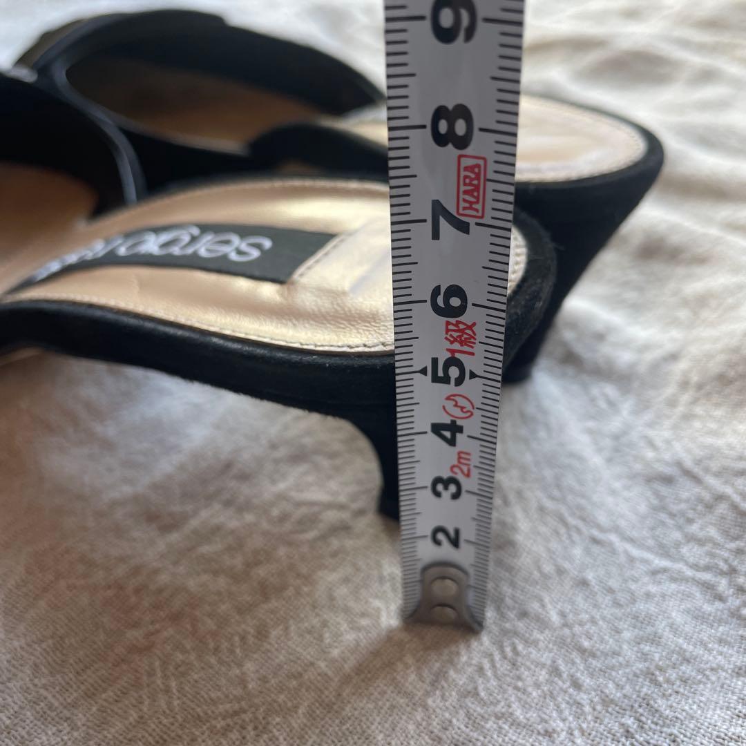 セルジオロッシ SR1 ミュール　パンプス ブラック 23.5cm 黒　37