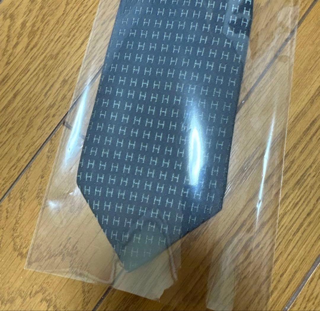【美品】 HERMES エルメス H柄 ファソネ ネクタイ ブルー系