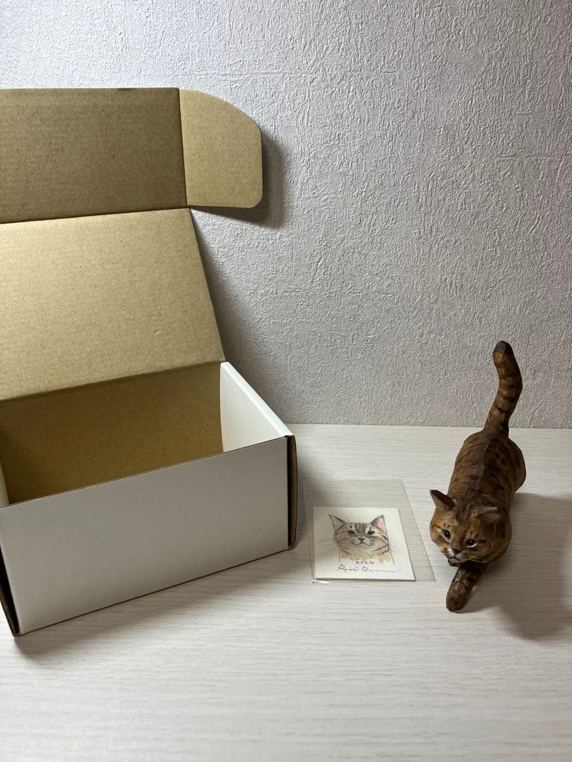 【希少】バンナイリョウジ　木彫り猫