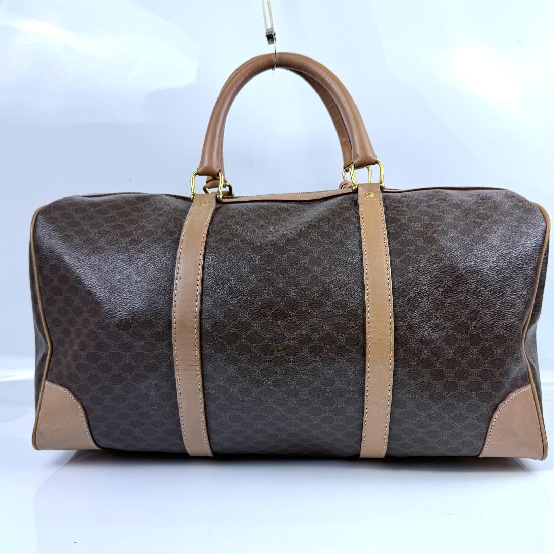 美品 セリーヌ ボストンバッグ マカダム モノグラム 嘉手納 鍵 大容量 旅行