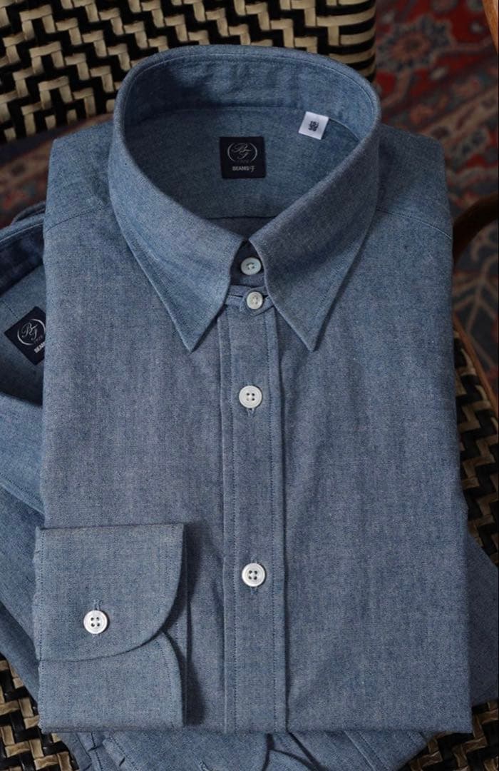 BEAMS F シャンブレー タブカラーシャツ　41