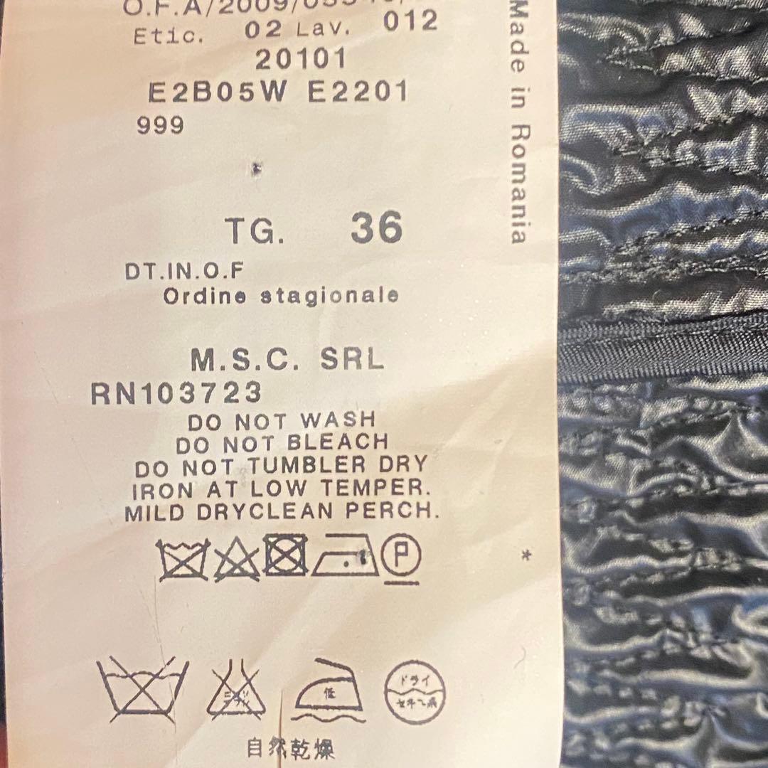 美品＊EMPORIO ARMANI＊ジップアップ 黒シワ加工 ジャケット XS