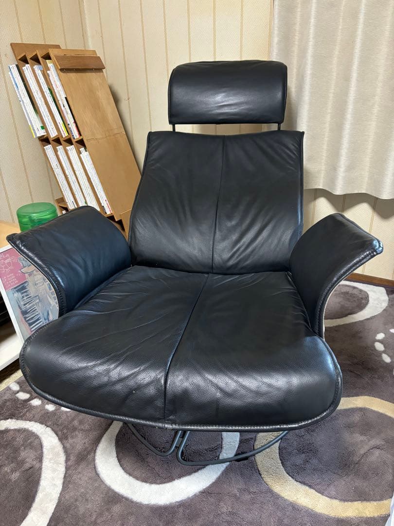 KEBE ケベ リクライニングチェア フランスベッド販売 デンマーク 本革 黒