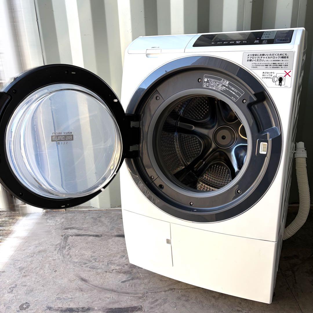 運搬取付無料！純正HITACHIスリムでパワフルドラム式洗濯乾燥機！完動超美品！